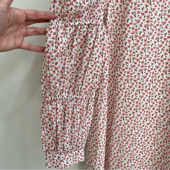 Hyacinth House Textured Floral Puff Sleeve Clemons Floral Mini Dress Size Large - Picture 8 of 14